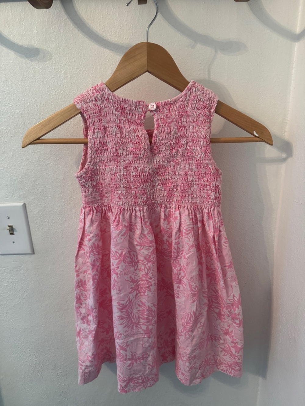 Vintage Lilly Pulitzer Pink Smocked Floral Kids Dress - Picture 3 of 3